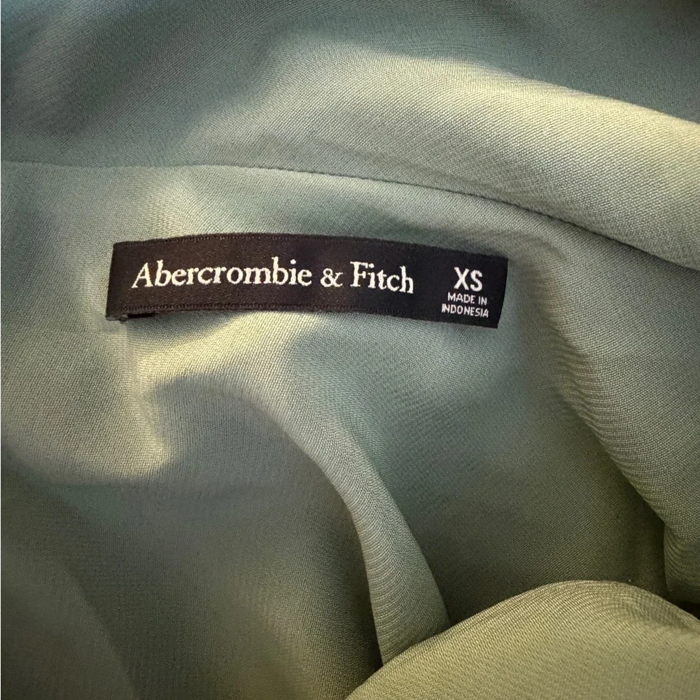 Abercrombie & Fitch Satin Cowl Neck Maxi Dress - Sage